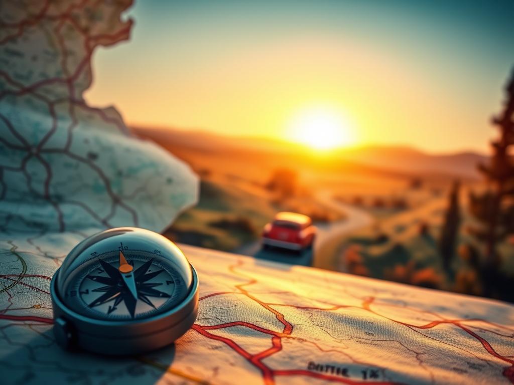 Routenplanung und Navigation für einen Roadtrip